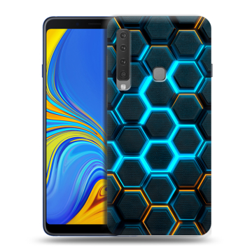 Пластиковый чехол на Samsung Galaxy A9 (2018) с принтом Неоновые соты Пластиковый чехол на Samsung Galaxy A9 (2018) с принтом Неоновые соты