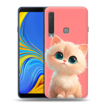 Пластиковый чехол на Samsung Galaxy A9 (2018) с принтом Розовый котенок Пластиковый чехол на Samsung Galaxy A9 (2018) с принтом Розовый котенок