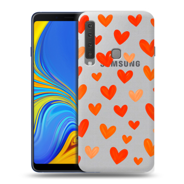 Пластиковый чехол на Samsung Galaxy A9 (2018) с принтом Сердечки Пластиковый чехол на Samsung Galaxy A9 (2018) с принтом Сердечки