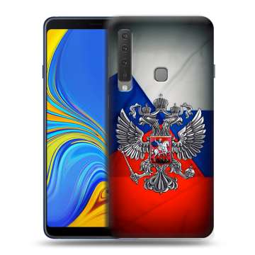 Пластиковый чехол на Samsung Galaxy A9 (2018) с принтом Флаг России Пластиковый чехол на Samsung Galaxy A9 (2018) с принтом Флаг России