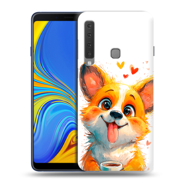 Пластиковый чехол на Samsung Galaxy A9 (2018) с принтом корги Пластиковый чехол на Samsung Galaxy A9 (2018) с принтом корги