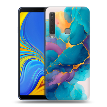 Пластиковый чехол на Samsung Galaxy A9 (2018) с принтом Мрамор блестки Пластиковый чехол на Samsung Galaxy A9 (2018) с принтом Мрамор блестки