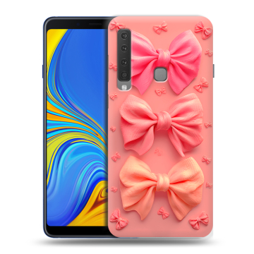 Пластиковый чехол на Samsung Galaxy A9 (2018) с принтом Розовые бантики Пластиковый чехол на Samsung Galaxy A9 (2018) с принтом Розовые бантики