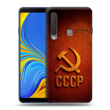 Пластиковый чехол на Samsung Galaxy A9 (2018) с принтом Флаг Герб СССР Пластиковый чехол на Samsung Galaxy A9 (2018) с принтом Флаг Герб СССР