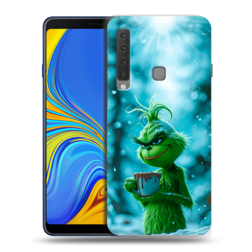 Пластиковый чехол на Samsung Galaxy A9 (2018) с принтом Новый год гринч Пластиковый чехол на Samsung Galaxy A9 (2018) с принтом Новый год гринч