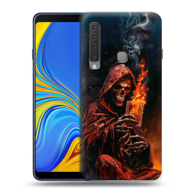 Пластиковый чехол на Samsung Galaxy A9 (2018) с принтом Скелет и карты Пластиковый чехол на Samsung Galaxy A9 (2018) с принтом Скелет и карты