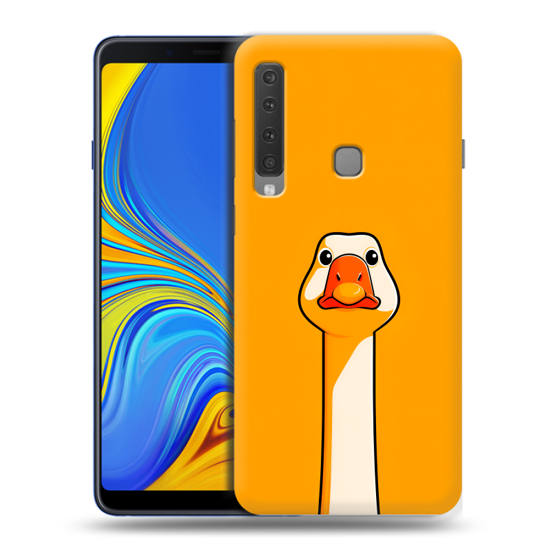 Пластиковый чехол на Samsung Galaxy A9 (2018) с принтом Смешная утка Пластиковый чехол на Samsung Galaxy A9 (2018) с принтом Смешная утка