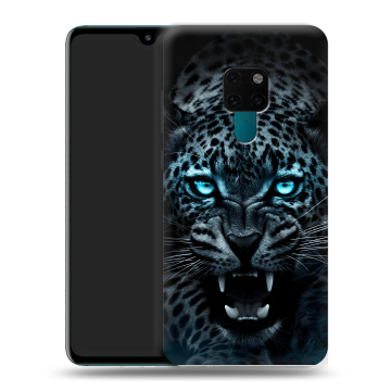 Силиконовый чехол на Huawei Mate 20 с принтом Темный леопард