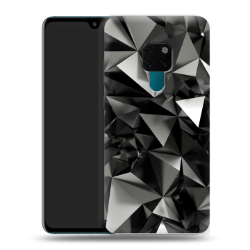 Силиконовый чехол на Huawei Mate 20 с принтом Черные кристаллы