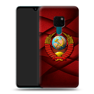 Силиконовый чехол на Huawei Mate 20 с принтом Герб СССР
