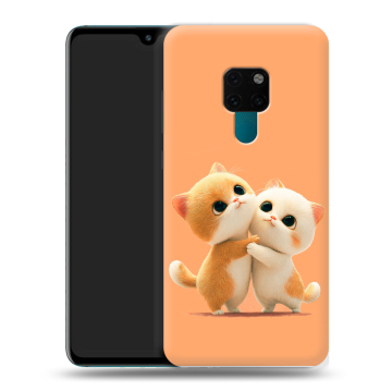 Силиконовый чехол на Huawei Mate 20 с принтом Милые котики