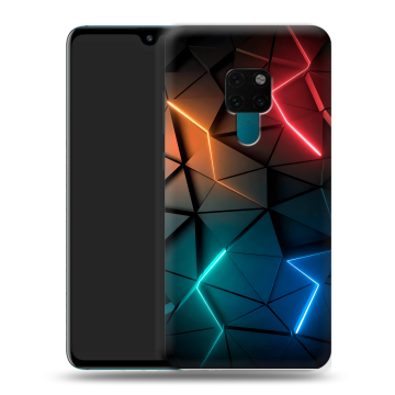 Силиконовый чехол на Huawei Mate 20 с принтом Абстракция неон