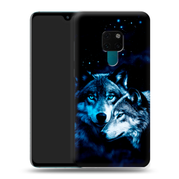 Силиконовый чехол на Huawei Mate 20 с принтом Волки Силиконовый чехол на Huawei Mate 20 с принтом Волки