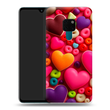 Силиконовый чехол на Huawei Mate 20 с принтом Сердечки Силиконовый чехол на Huawei Mate 20 с принтом Сердечки