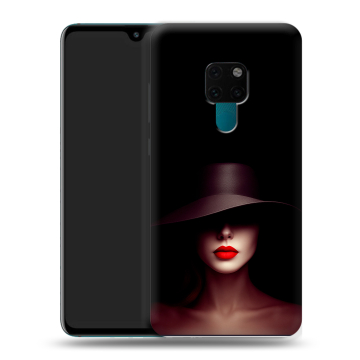 Силиконовый чехол на Huawei Mate 20 с принтом Девушка в шляпе