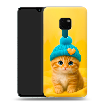 Силиконовый чехол на Huawei Mate 20 с принтом Котенок в шапке