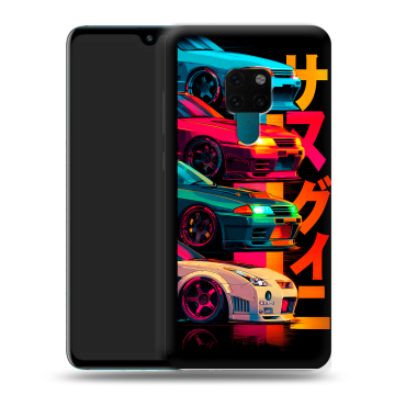 Силиконовый чехол на Huawei Mate 20 с принтом Гоночные машины