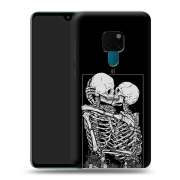 Силиконовый чехол на Huawei Mate 20 с принтом Поцелуй скелетов