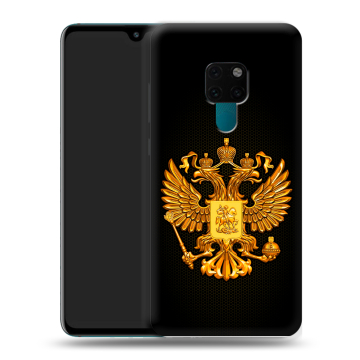 Силиконовый чехол на Huawei Mate 20 с принтом Герб России желтый Силиконовый чехол на Huawei Mate 20 с принтом Герб России желтый