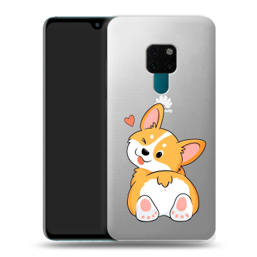 Силиконовый чехол на Huawei Mate 20 с принтом Корги