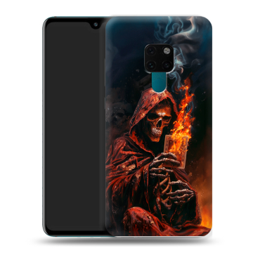 Силиконовый чехол на Huawei Mate 20 с принтом Скелет и карты