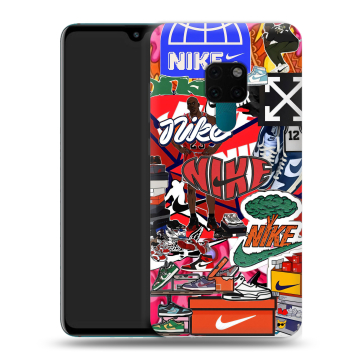 Силиконовый чехол на Huawei Mate 20 с принтом Найк Nike яркий