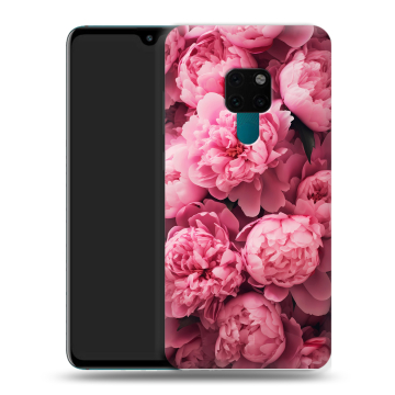 Силиконовый чехол на Huawei Mate 20 с принтом цветы пионы