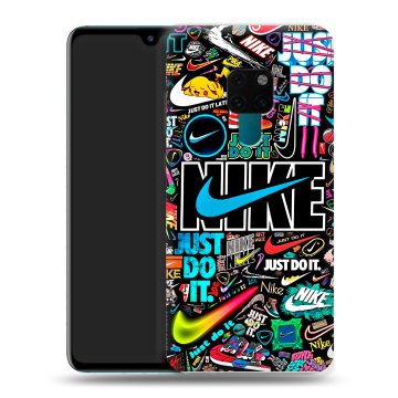 Силиконовый чехол на Huawei Mate 20 с принтом найк nike черный