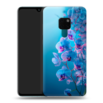 Силиконовый чехол на Huawei Mate 20 с принтом голубые орхидеи