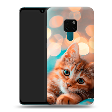 Силиконовый чехол на Huawei Mate 20 с принтом котик