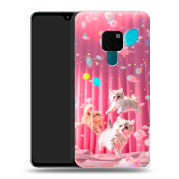 Силиконовый чехол на Huawei Mate 20 с принтом милые котики Силиконовый чехол на Huawei Mate 20 с принтом милые котики