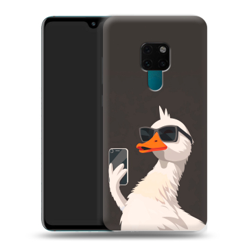Силиконовый чехол на Huawei Mate 20 с принтом утка в очках