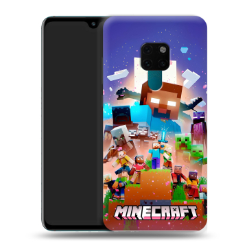 Силиконовый чехол на Huawei Mate 20 с принтом Майнкрафт Minecraft