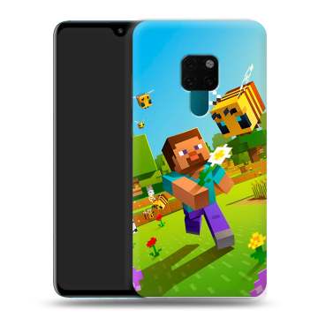 Силиконовый чехол на Huawei Mate 20 с принтом Майнкрафт Minecraft