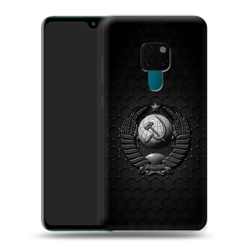 Силиконовый чехол на Huawei Mate 20 с принтом Герб Флаг СССР