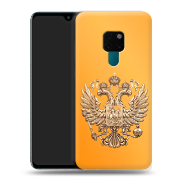 Силиконовый чехол на Huawei Mate 20 с принтом Герб Флаг России