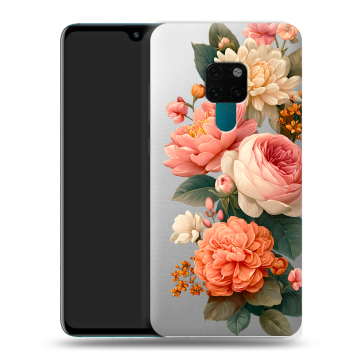 Силиконовый чехол на Huawei Mate 20 с принтом цветы