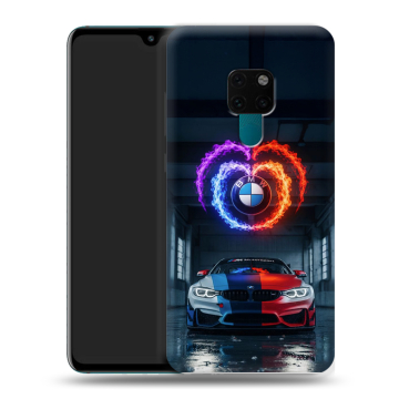 Силиконовый чехол на Huawei Mate 20 с принтом BMW БМВ