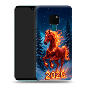 Силиконовый чехол на Huawei Mate 20 с принтом Новый год коня Силиконовый чехол на Huawei Mate 20 с принтом Новый год коня