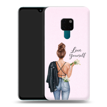 Силиконовый чехол на Huawei Mate 20 с принтом женский
