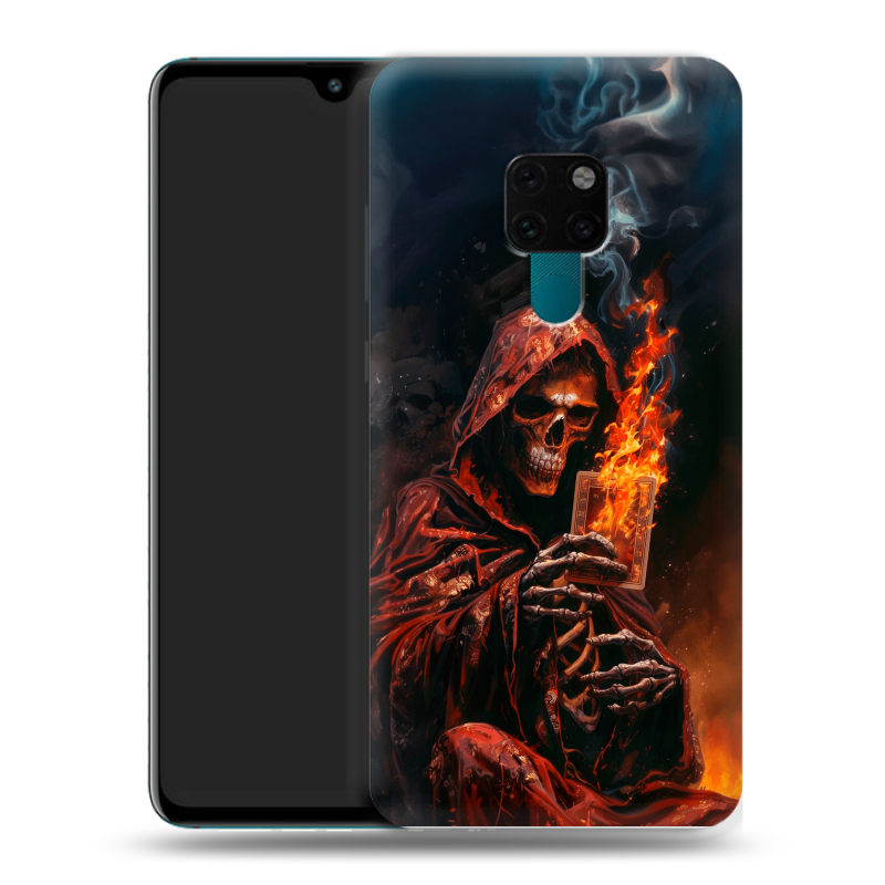 Силиконовый чехол на Huawei Mate 20 с принтом Скелет и карты Силиконовый чехол на Huawei Mate 20 с принтом Скелет и карты
