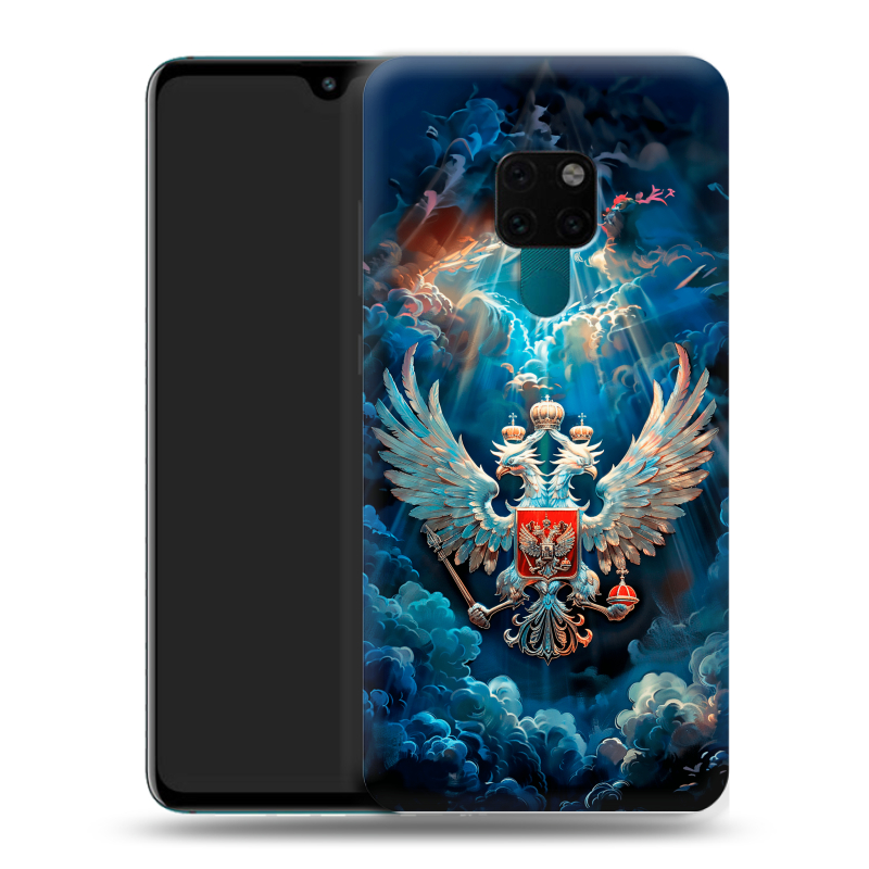 Пластиковый чехол на Huawei Mate 20 с принтом Герб флаг России Пластиковый чехол на Huawei Mate 20 с принтом Герб флаг России