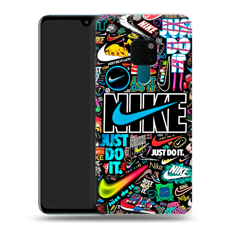Пластиковый чехол на Huawei Mate 20 с принтом найк nike черный Пластиковый чехол на Huawei Mate 20 с принтом найк nike черный