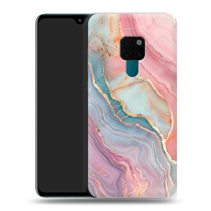 Силиконовый чехол на Huawei Mate 20 с принтом розовый мрамор Силиконовый чехол на Huawei Mate 20 с принтом розовый мрамор