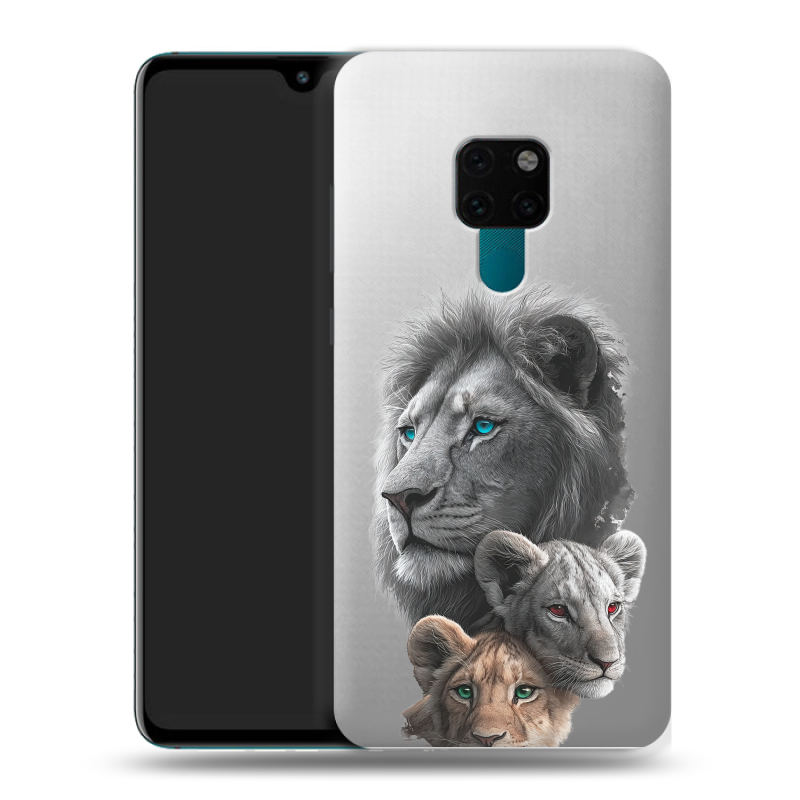 Пластиковый чехол на Huawei Mate 20 с принтом Львы Пластиковый чехол на Huawei Mate 20 с принтом Львы