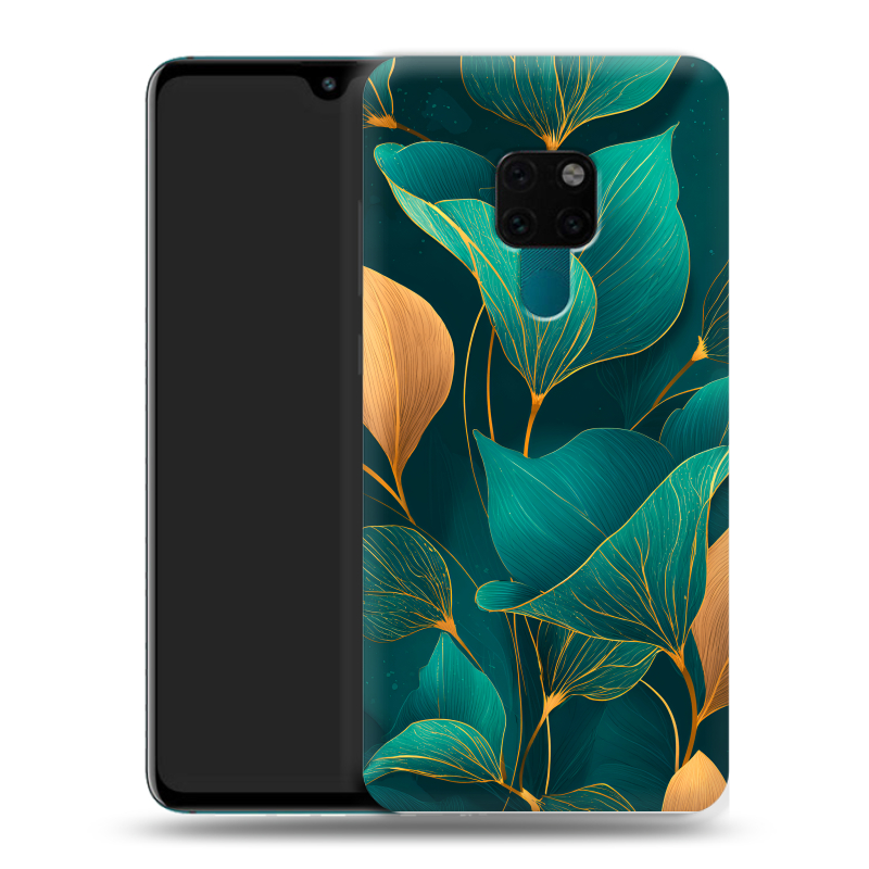Силиконовый чехол на Huawei Mate 20 с принтом Листья и золото Силиконовый чехол на Huawei Mate 20 с принтом Листья и золото
