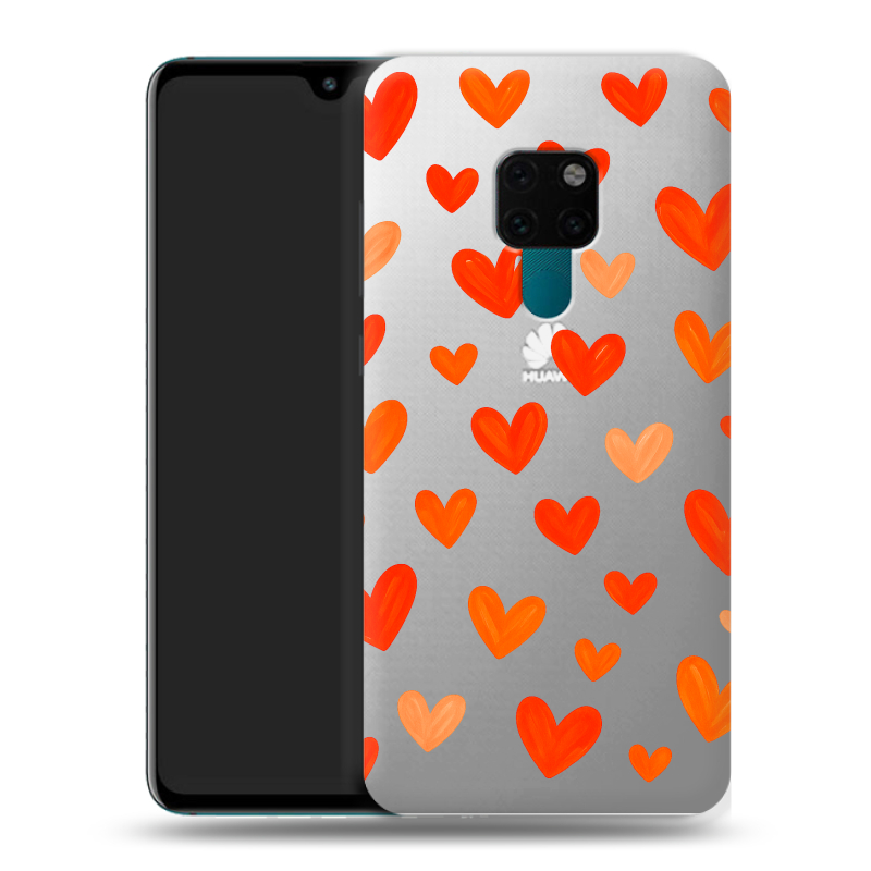 Силиконовый чехол на Huawei Mate 20 с принтом Сердечки Силиконовый чехол на Huawei Mate 20 с принтом Сердечки