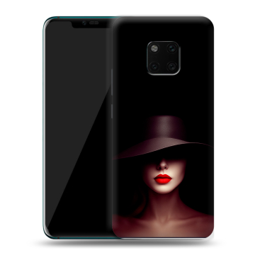 Пластиковый чехол на Huawei Mate 20 Pro с принтом Девушка в шляпе Пластиковый чехол на Huawei Mate 20 Pro с принтом Девушка в шляпе