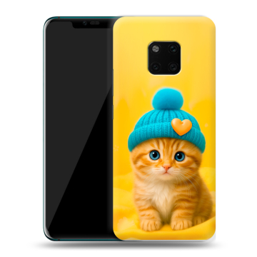 Пластиковый чехол на Huawei Mate 20 Pro с принтом Котенок в шапке