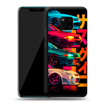 Пластиковый чехол на Huawei Mate 20 Pro с принтом Гоночные машины